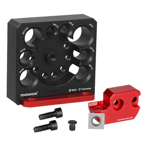 Vista 3 de Toolcool Taladro eléctrico Insertos de carburo Dowel Maker Placa cortadora de clavijas de alta velocidad (Imperial 8 agujeros)