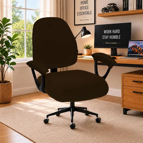 Vista 84 de Fundas elásticas resistentes al agua para sillas de computadora - Protectores lavables para respaldo giratorio y asiento para mascotas - Negro