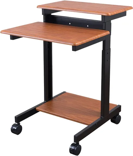 Vista 7 de Stand Up Desk Store - Estación de trabajo de dos niveles con altura ajustable y rodante, escritorio de pie