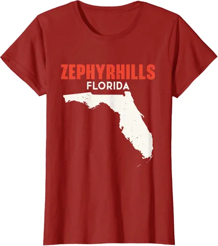 Vista 17 de Zephyrhills Florida USA State America Travel Floridian T-Shirt, Negro