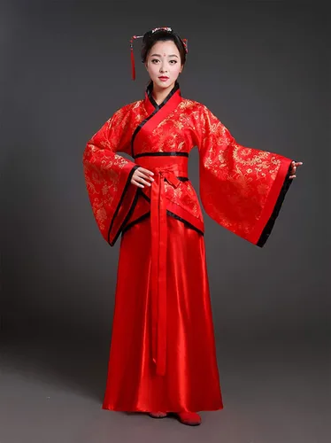 Vista 3 de Ez-sofei Disfraz tradicional chino de Hanfu antiguo para mujer vestido de actuación escénica