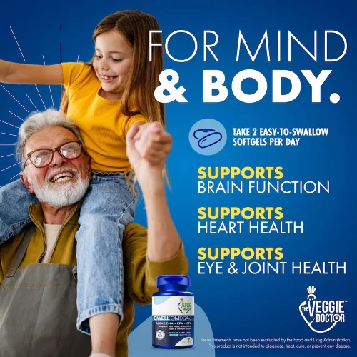 Vista 6 de Suplemento de Omega 3 vegano – Omega 3 de algas con DHA EPA DPA – Cápsulas veganas de algas – Alternativa al aceite de pescado – Fórmula de aceite