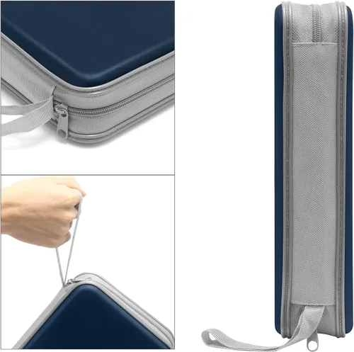 Vista 3 de Siveit Funda para CD, soporte para CD/DVD, cartera de 80 capacidad, funda para CD y DVD, carpeta de almacenamiento de CD y DVD de plástico duro