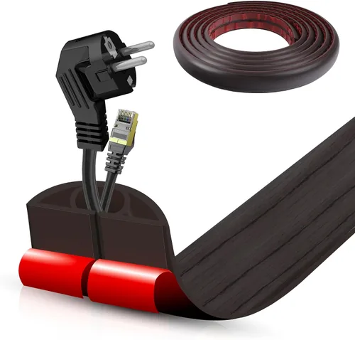 Vista 82 de Cubierta autoadhesiva para cables de suelo, gestión de cables de 3.3 pies, protector de tira de extensión para cables, evita tropiezos de cables