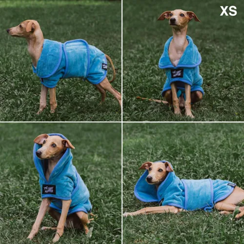 Vista 3 de Tuff Pupper Bata de baño para perro de secado rápido, toalla de felpa de 800 GSM, bata de baño súper absorbente para mascotas y cachorros, capucha