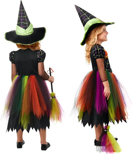 Vista 2 de Rubie's Foro Novelties - Disfraz de bruja brillante y sombrero iluminado, como se muestra, pequeño