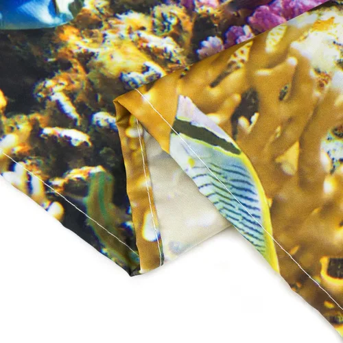 Vista 7 de HVEST Tapiz de tortuga marina para colgar en la pared, peces tropicales y coral en mundo submarino para dormitorio, océano azul, paisaje natural