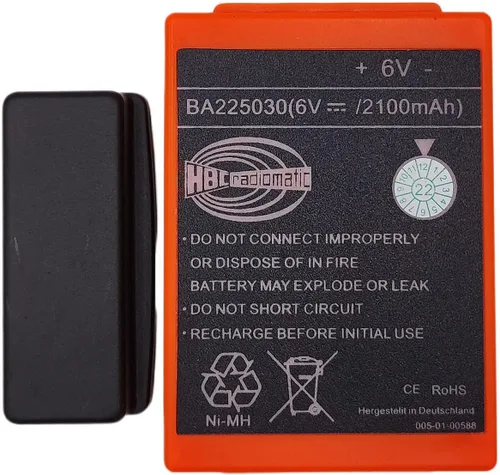 Vista 2 de Paquete de 2 baterías recargables de 6 V 2100 mAh BA225030 Ni-Mh Batería radiomática HBC BA225031 para grúa HBC con control remoto, bomba de camión