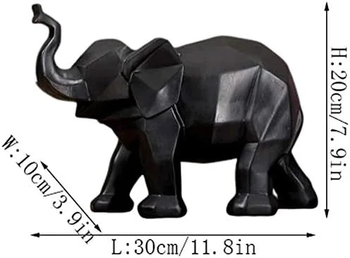Vista 2 de Figurillas, estatuas de Feng Shui, decoración de estatuas de elefante, figuras de resina china para el hogar y la oficina, atraen riqueza y buena