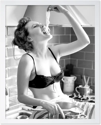 Vista 40 de Poster Master Póster con estampado de chica espagueti, cómete la pasta, arte de fotografía de moda, regalo para hombres y mujeres, decoración