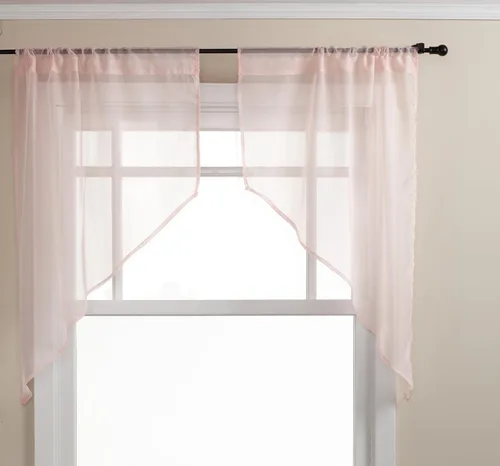 Vista 20 de Stylemaster Elegance Cenefa recta de gasa transparente, 60 x 14 pulgadas, color dorado