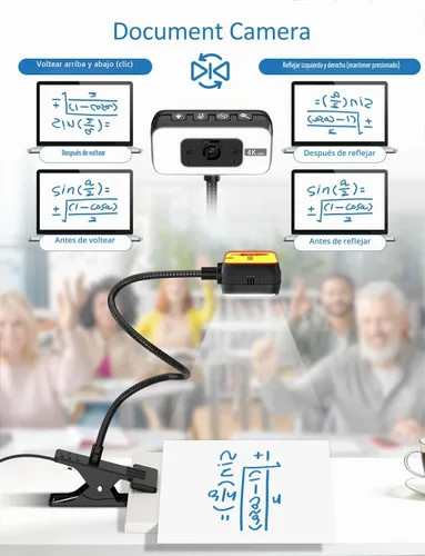 Vista 5 de Cámara web 4K para PC con luz, enfoque automático PDAF y micrófono para Negro
