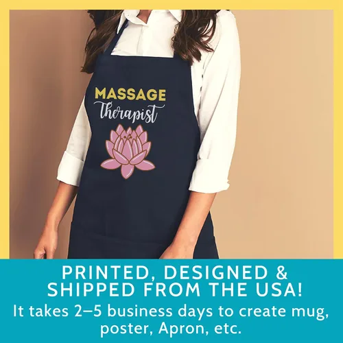 Vista 5 de Camiseta de terapia de masaje profesional para mujer, para terapeuta de masaje, para trabajo, delantal de cocina, delantales negros, talla 1
