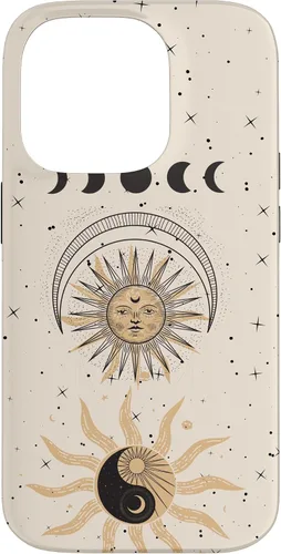 Vista 17 de Mystical Tarot Card Aesthetic Sun Moon Phases Yin Yang Space Case for iPhone 17