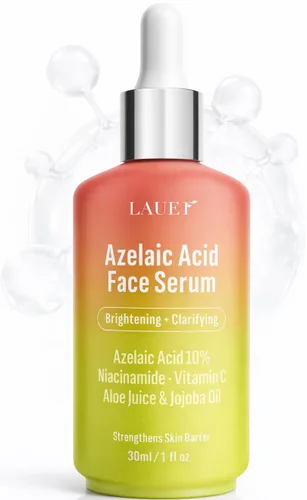 Vista 9 de Suero facial de ácido azelaico 10% para mujeres – Suero facial iluminador y aclarante con niacinamida, vitamina C, ácido hialurónico y aceite
