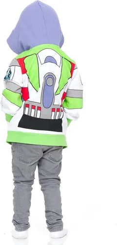 Vista 5 de Disney Pixar Toy Story Buzz Lightyear Sudadera con capucha de forro polar iTalk con cremallera para niños pequeños a grandes, Rojo