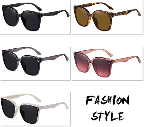 Vista 5 de Dollger Lentes de sol cuadrados retro de gran tamaño para mujer, estilo clásico, de moda, protección UV400
