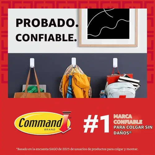 Vista 2 de Ganchos de utilidad Command Replacement Strips, Holds up to 3 lb, Damage Free Wall Hanging, Re-Hang Medium Hooks for Home Decor and Wall Decor