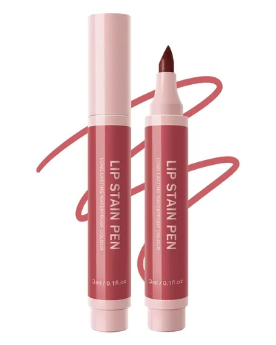 Vista 9 de Lápiz de Maquillaje para Tinte de Labios-1 Pieza Tinte de Labios Hidratante Rosa Berry Lápiz Delineador de Labios Líquido, Aspecto de Color Mate 01#