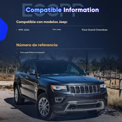 Vista 2 de ECCPP - Juego de 2 amortiguadores con resortes de gas para cofre, para Jeep Grand Cherokee 1999–2004 (refacción 4048)