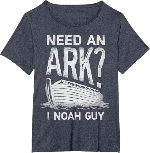 Vista 65 de Need an Ark I Noah Guy Funny Christian Men Women Pun Humour T-Shirt Negro