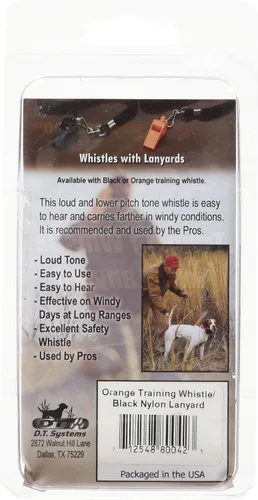Vista 2 de D.T. Systems Super-Pro - Silbato de entrenamiento para perros naranja y cordón de nailon negro