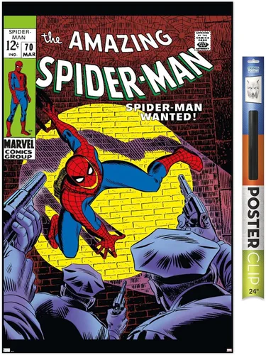 Vista 41 de Marvel Comics Amazing Spider-Man #70 - Póster de pared, 22.4 pulgadas de largo x 14.7 pulgadas de ancho, versión enmarcada de madera de granero