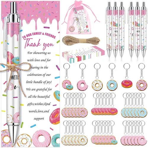 Vista 41 de 145 bolígrafos y llaveros de ganso rosa para baby shower, regalos para niñas, bolígrafos retráctiles para baby shower, revelación de género