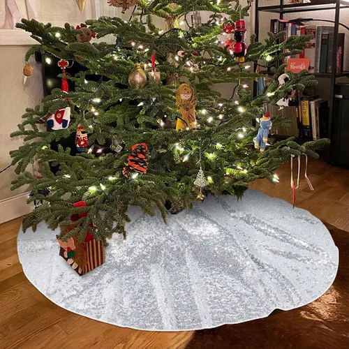 Vista 16 de DUOBAO Falda de Árbol Rosa de Navidad Brillante Faldas de Navidad Halloween Mini 24 Pulgadas Adorno, Elegante Decoración para Hogar Exterior e