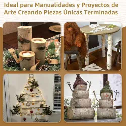 Vista 6 de Paquete de 12 troncos de abedul para decoración de chimenea, ramas de madera de abedul decorativas naturales