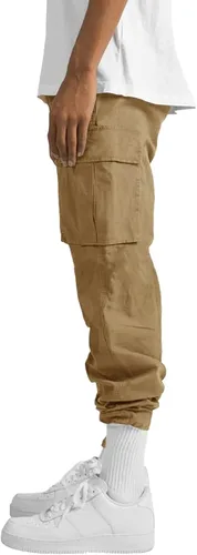 Vista 2 de THWEI Pantalones cargo para hombre, pantalones deportivos casuales de algodón, holgados, rectos