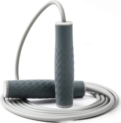 Vista 8 de Cuerda de saltar con peso de 1LB - Cuerda de saltar profesional con longitud ajustable y empuñaduras de silicona cómodas, cuerdas de saltar pesadas