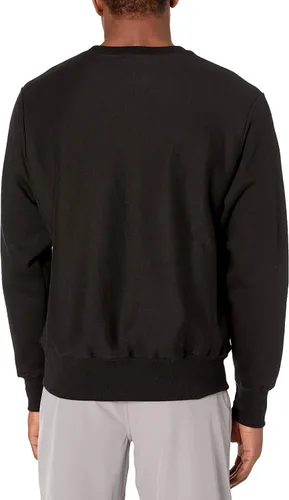 Vista 3 de Champion - Sudadera con cuello redondo para hombre, tejido invertido, sudadera de forro polar pesado para hombre Negro