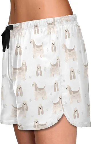 Vista 6 de vvfelixl Pantalones cortos de dormir para mujeres, cachorros, pantalones cortos de pijama con bolsillos, pantalones de dormir S-XXL