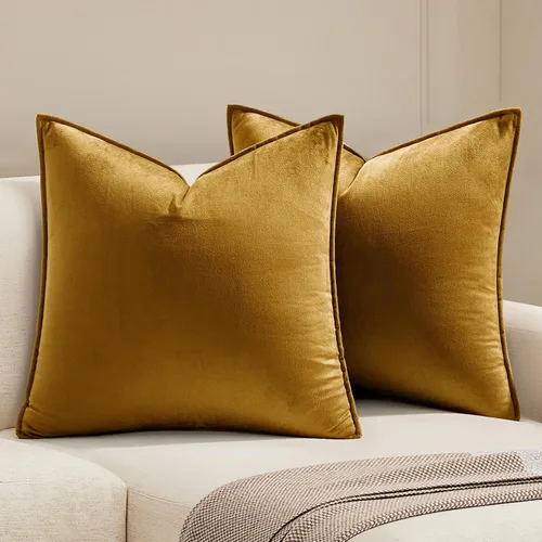 Vista 8 de MIULEE Paquete de 2 fundas de cojín decorativas de terciopelo suave, cuadradas, unicolor, para sofá, dormitorio, automóvil, 16 x 16 pulgadas