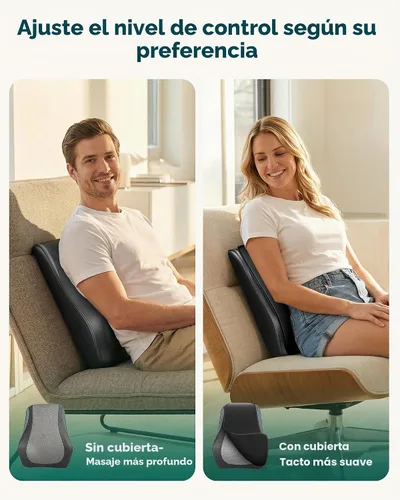 Vista 4 de Snailax Masajeador de cuello y espalda con calor, almohada de masaje Shiatsu 4D para el dolor
