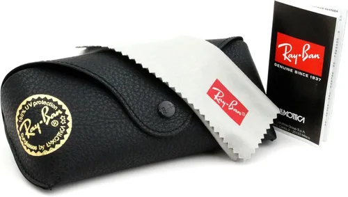 Vista 2 de Ray Ban - Funda de piel negra con sello dorado folleto de autenticidad paño de microfibra