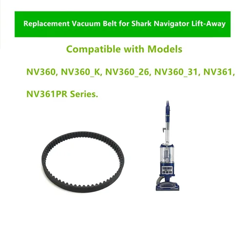 Vista 2 de Correa de repuesto para aspiradora Shark NV360, compatible con modelos: NV360, NV361, NV361PR Series (2 correas)
