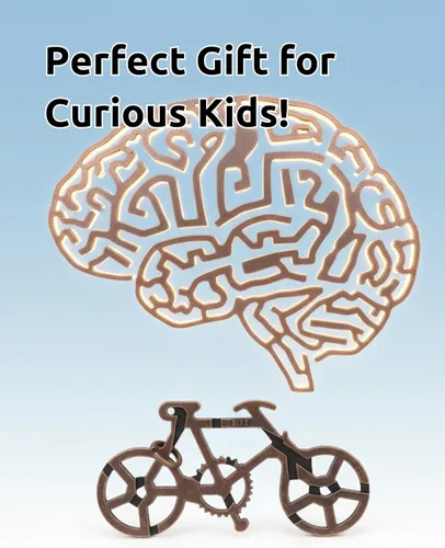Vista 6 de Rompecabezas de bicicleta – Brainteaser de metal duradero de alta calidad Desafiante juego de lógica mecánica 3D, herramienta de enfoque y alivio
