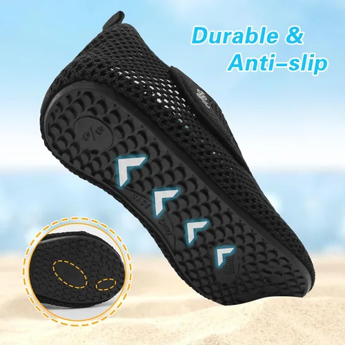 Vista 4 de LeIsfIt Water Shoes for Women Men Wide Swim Beach Barefoot Shoes Quick Dry Aqua Socks for Pool Diving Boating River Yoga Lake Surf