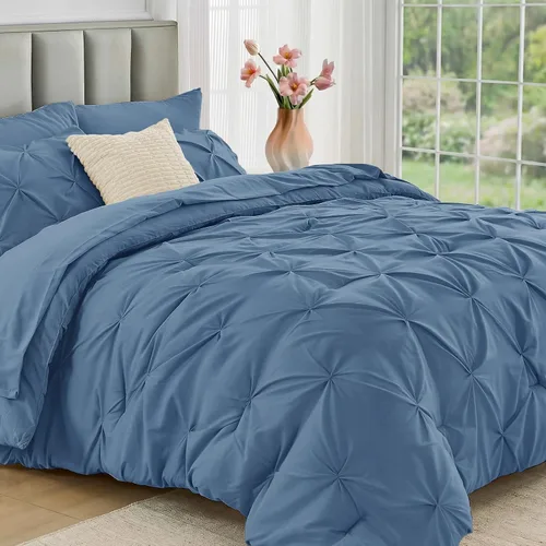 Vista 13 de JOLLYVOGUE Juego de edredón tamaño individual de 5 piezas – Juego de ropa de cama tamaño individual en una bolsa para todas las estaciones