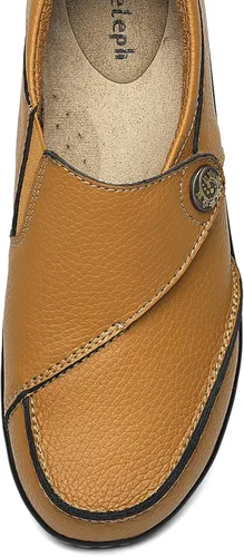 Vista 9 de Geoeleph Mocasines casuales para mujer, cómodos y cómodos para caminar, mocasines de cuero para conducir