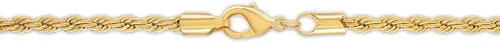 Vista 7 de Barzel Collar de cadena de cuerda chapada en oro de 18 quilates, fabricado en Brasil