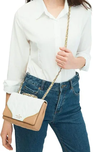 Vista 2 de Kate Spade New York Briar Lane Quilted Mini Emelyn Bolso de hombro para mujer (White Dove Multi), blanco (White Dove)
