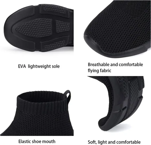 Vista 4 de Womens Socks Sneakers,Fashion Casual Shoes for Women,Lightweight Breathable Sneakers,Slip On No Laces Shoes