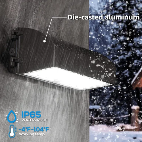 Vista 6 de LEONLITE Paquete de pared LED de corte completo, 45 W 5625 LM, luz LED regulable con certificación UL, 120-277 V IP65, iluminación de pared
