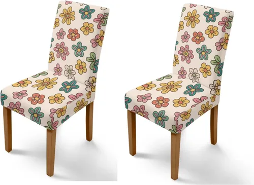 Vista 20 de Rnyleeg Juego de 1 fundas de asiento de comedor con estampado de flores azules para sillas de comedor, fundas protectoras suaves y lavables
