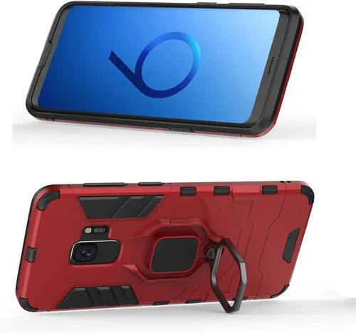 Vista 2 de Funda de teléfono para Samsung Galaxy S9 con protector de pantalla de vidrio templado y soporte magnético para anillo con soporte, accesorios