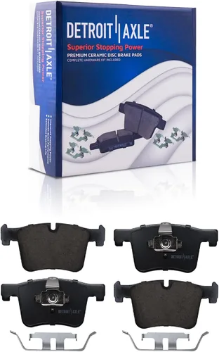 Vista 95 de Detroit Axle - Pastillas de freno para Ford F-150 99-03, 02 Lincoln Blackwood, Pastillas de freno de cerámica delanteras y traseras con repuesto