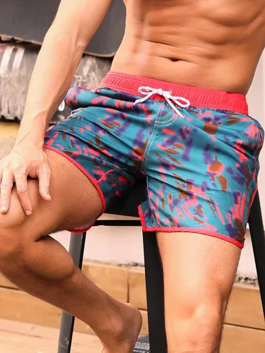 Vista 5 de SILKWORLD Mens Swim Trunks Quick Dry 7" Retro Bathing Suits Swim Shorts 80s 90s Swimsuit with 4 Pockets and Compression Liner